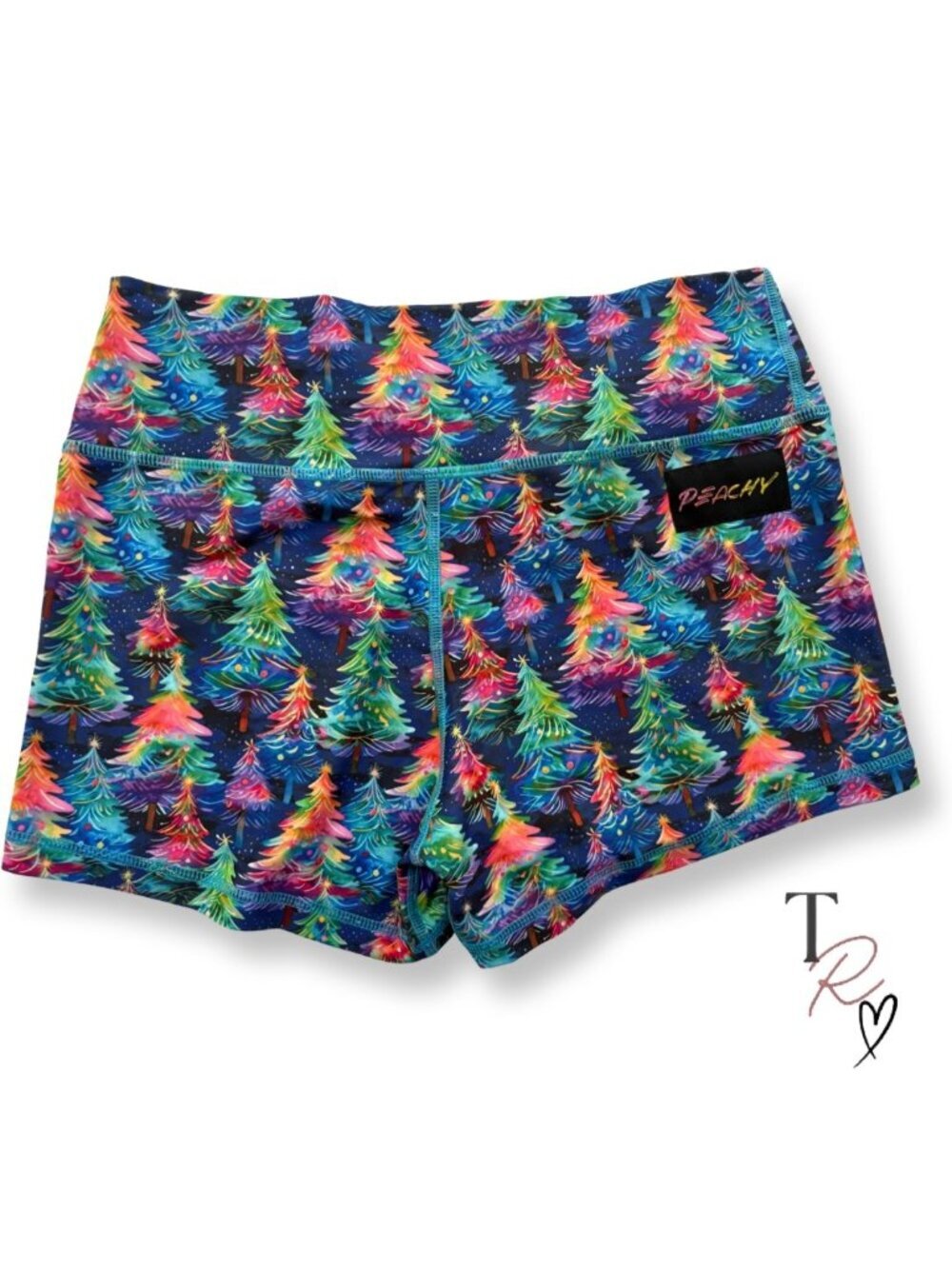 Peachy Athletic NWT Christmas Tree Crossfit Workout Booty Bike Shorts Medium